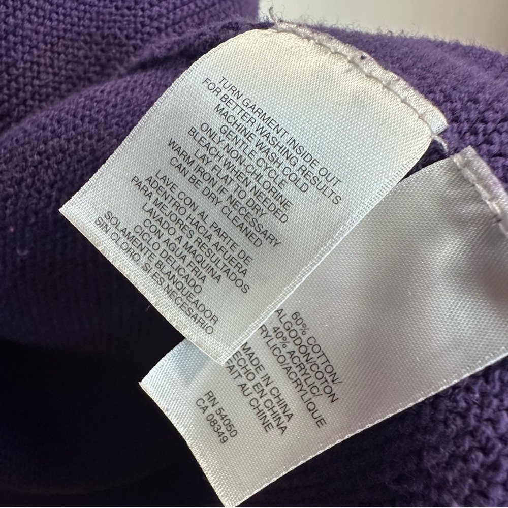 JONES NEW YORK SIGNATURE WOMAN Jacket Purple Cotton Blend Cardigan Size 3X - Picture 7 of 7